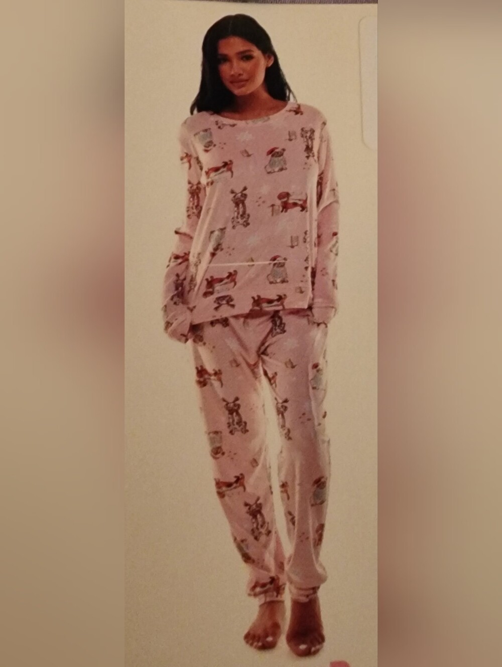 New Jaclyn Intimates Velour Sleepwear Set, Women's XLarge, Xmas Doggie Them PJ's